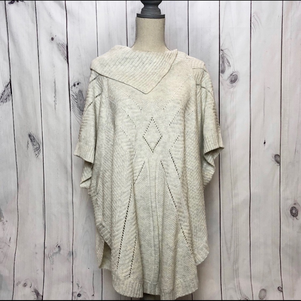 Lane Bryant Ivory Poncho Style Sweater
